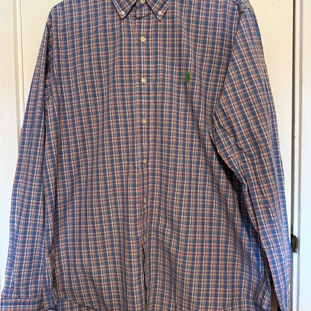 Ralph‎ Lauren Men's Multicolor Plaid Button Down Shirt size Lg